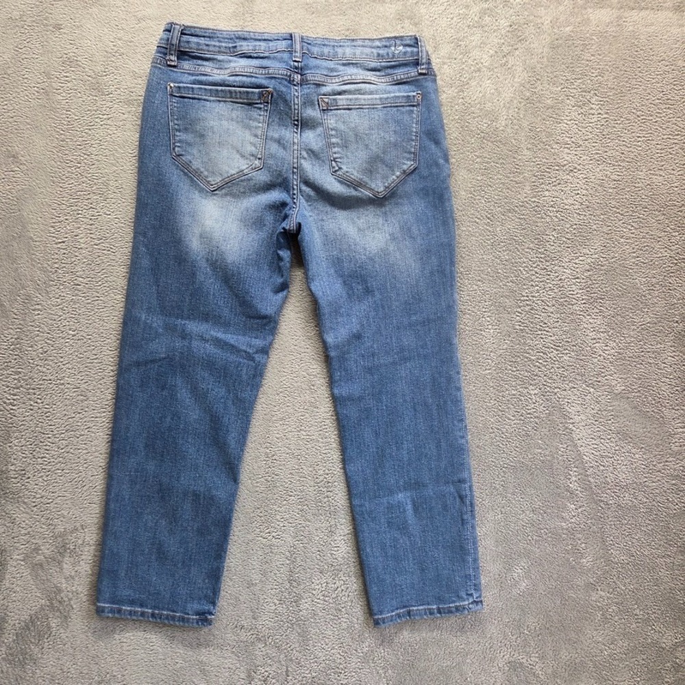 Kensie‎ Jeans Womens 6 / 28 Blue Cropped Straight Mid Rise Faded Denim - Picture 2 of 10